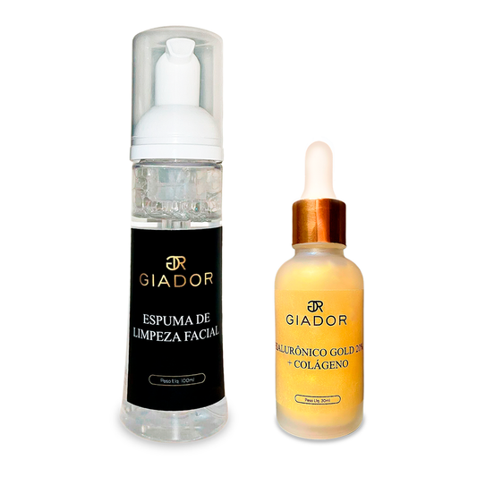 Kit Renovação Intensiva - Espuma de Limpeza + Hialurônico 20% + Colágeno